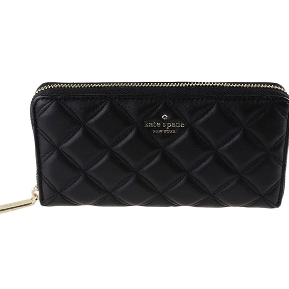 Handbags - Kate Spade York Natalie large continental black & gold wallet.